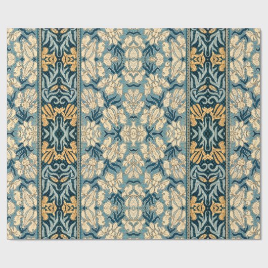 Papier Cadeau Iris de Nouveau d'art dans le bleu (Plat)