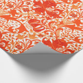 Papier Cadeau Iris de William Morris et lis, mandarine (Coin)