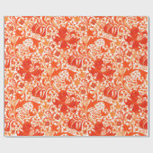 Papier Cadeau Iris de William Morris et lis, mandarine (Plat)