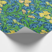 Papier Cadeau Iris de William Morris, jaune et bleu de cobalt (Coin)
