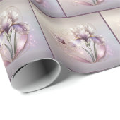Papier Cadeau Iris élégant avec gravure en or (Coin rond)