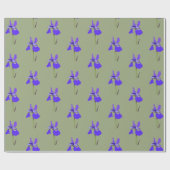 Papier Cadeau Iris en vert (Plat)