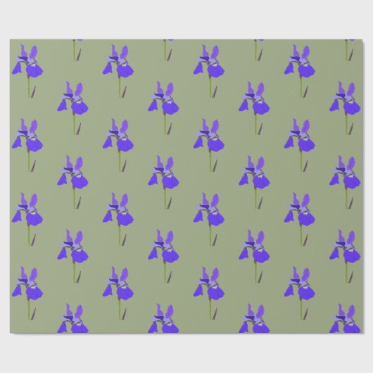 Papier Cadeau Iris en vert (Plat)