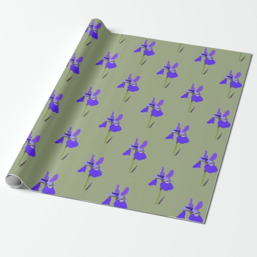 Papier Cadeau Iris en vert (Déroulé)