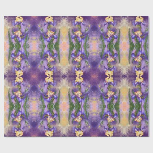 Papier Cadeau Iris Fleurs Enveloppant Papier Irises (Plat)
