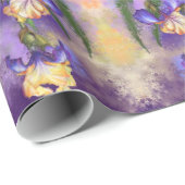 Papier Cadeau Iris Fleurs Enveloppant Papier Irises (Coin rond)