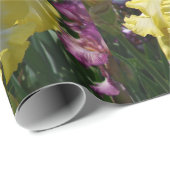 Papier Cadeau Iris iris fleurs Jaune Blanc Parlé fleuri (Coin rond)