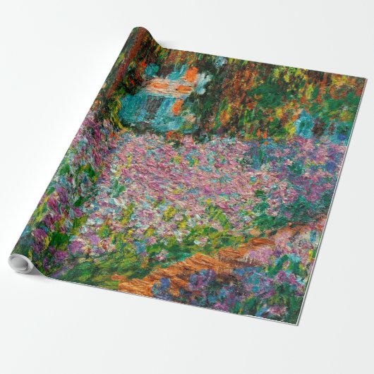 Papier Cadeau Iris Jardin Monet Giverny fleurs (Déroulé)