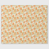 Papier Cadeau Iris orange : motif floral transparent (Plat)