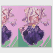 Papier Cadeau Iris violet iris fleurs Aquarelle (Plat)