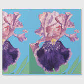 Papier Cadeau Iris violet iris fleurs Aquarelle Wrapper Wra (Plat)