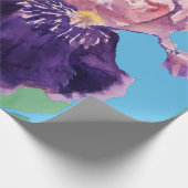 Papier Cadeau Iris violet iris fleurs Aquarelle Wrapper Wra (Coin)