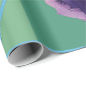 Papier Cadeau Iris violet iris fleurs Aquarelle Wrapper Wra (Coin rond)