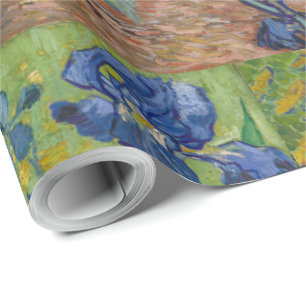 Papier Cadeau Irises Blue Green Jaune Van Gogh