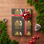 Papier Cadeau Irish Dance Hard Shoe Golden Christmas<br><div class="desc">Ce papier d'emballage Irish Dance Joyeux Noël présente une silhouette Irlandaise Danseuse Dansant une chaussure dure exécutant un stand d'orteils avec un ornement de vacances doré. -</div>