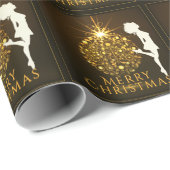 Papier Cadeau Irish Dance Hard Shoe Golden Christmas (Coin rond)