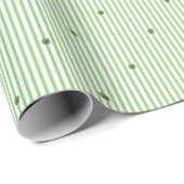 Papier Cadeau Irish Green White Stripes Pattern (Coin rond)
