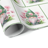 Papier Cadeau Irish Leprechaun Dans Le Jardin (Coin rond)