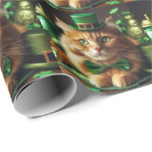 Papier Cadeau Irish Orange Tabby (Coin rond)
