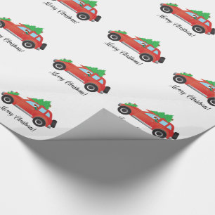 Papier Cadeau Irish Red et White Setter Conduite voiture de Noël
