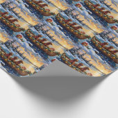 Papier Cadeau Irish Red Setter Christmas Boat Holiday (Coin)