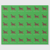 Papier Cadeau Irish Setter Chien Joyeux Noël Design (Plat)