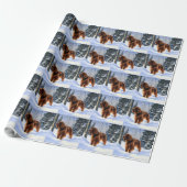 Papier Cadeau Irish Setter Let It Neige Christmas (Déroulé)