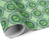 Papier Cadeau Irish shamrock (Coin rond)