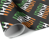 Papier Cadeau Irish St Patrick's Day Irlande Drapeau Shamrock Lu (Coin rond)