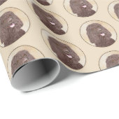 Papier Cadeau Irish Water Spaniel Peinture - Original Dog Art (Coin rond)