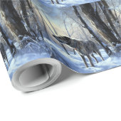 Papier Cadeau Irish Wolfhop Laisser neiger Noël (Coin rond)