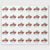 Papier Cadeau Irish Wolfhound conduisant une voiture de Noël (Plat)