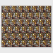 Papier Cadeau Irish Wolfhound Dog Reading a Book  (Plat)