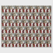 Papier Cadeau Irish Wolfhound Staring at a Snowman (Plat)