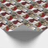 Papier Cadeau Irish Wolfhound Staring at a Snowman (Coin)