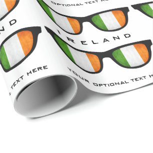 Papier Cadeau Irlandais Shades texte personnalisé et emballage c