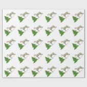 Papier Cadeau Irlandais Wolfhound Chien race Silhouette Noël (Plat)