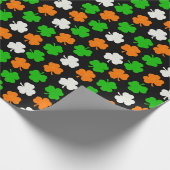 Papier Cadeau Irlande Papercut Shamrocks - Black Wrapper Paper (Coin)