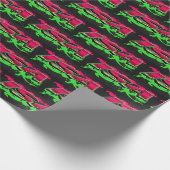 Papier Cadeau Isa prénom nom graffiti rouge vert (Coin)
