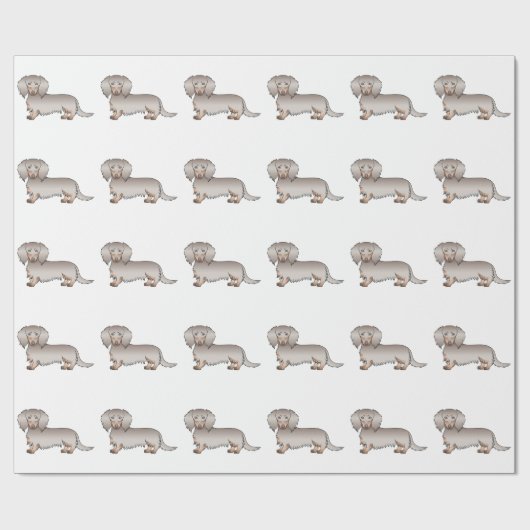 Papier Cadeau Isabella Et Tan Long Cheveux Motif Dachshund Chien (Plat)
