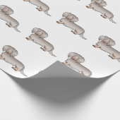 Papier Cadeau Isabella Et Tan Long Cheveux Motif Dachshund Chien (Coin)