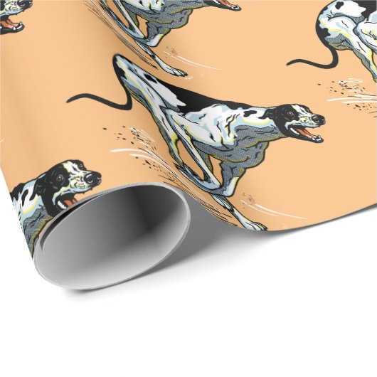 Papier Cadeau ish greyhound (Coin rond)