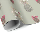 Papier Cadeau Island Pines, style hawaïen Noël (Coin rond)