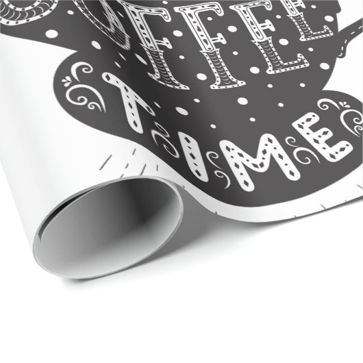 Papier Cadeau It Is Always Coffee Time (Coin rond)