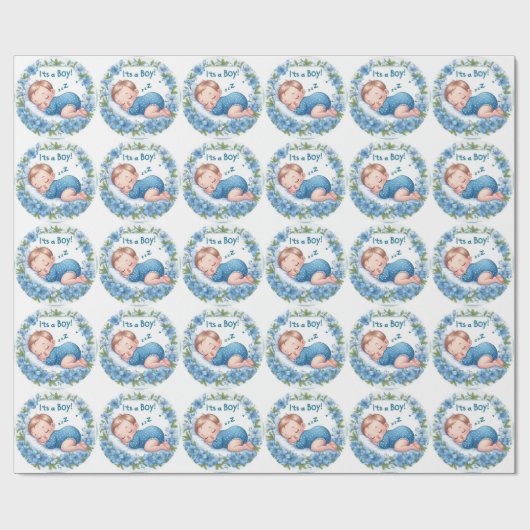 Papier Cadeau It’s a Boy Baby Shower Sticker (Plat)