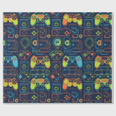 Papier Cadeau It’s Game On Skull  – Video Game Birthday (Plat)
