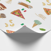 Papier Cadeau Italian Food Pizza Pasta Tiramisu Pattern (Coin)