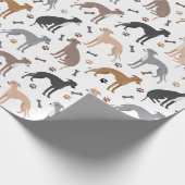 Papier Cadeau Italian Greyhound Dog Bones and Paws Wrapping Pape (Coin)