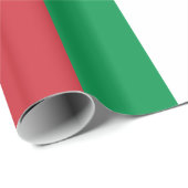 Papier Cadeau Italie Drapeau : Rouge Blanc Vert rayures (Coin rond)