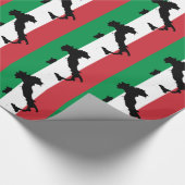 Papier Cadeau Italie Rouge Blanc Grandes Vertes (Coin)